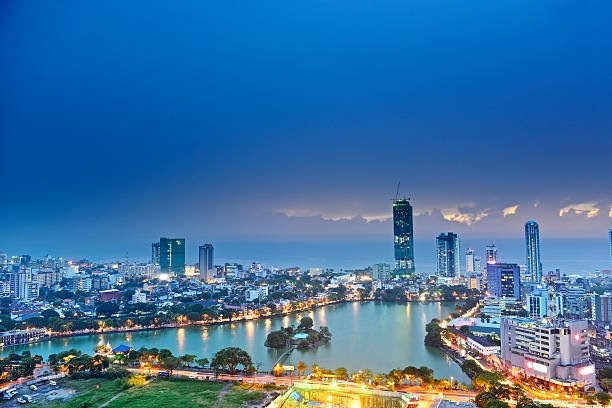 aerial view of central colombo, sri lanka.